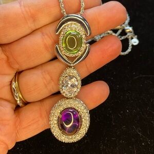 FAC Fifth Avenue Collection Butler Rhinestone Silvertone Statement Necklace